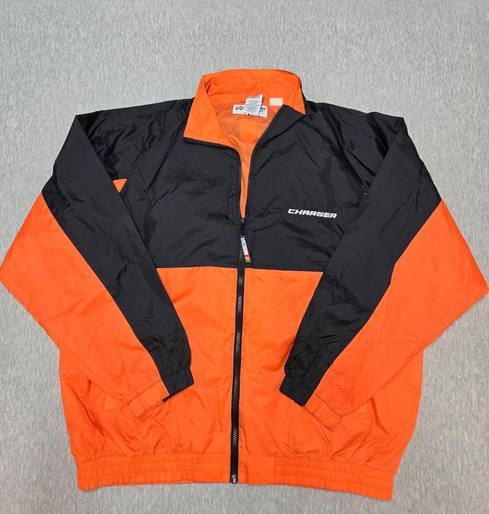 Dodge Charger Windbreaker Jacket Mens XL NASCAR Auto Racing Nylon VTG 2005